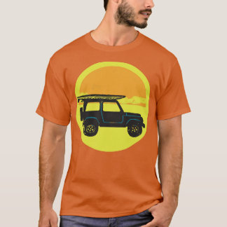 4x4 met Surfboard en Sun T-shirt