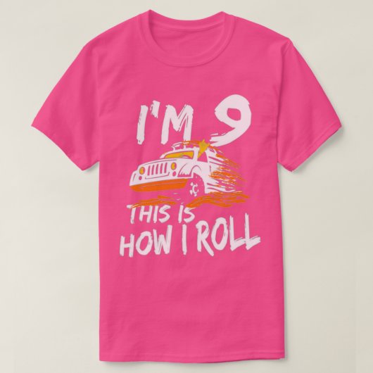 4x4 Monster Truck Im 9 is hoe ik 2 rol T-shirt (Design voorkant)