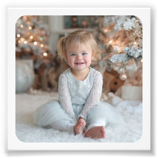 4x4 Rounded Square Border Holiday Family Photo Foto Afdruk (Voorkant)