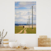 4X4 Voertuigen op Dirt Road, Gobi-woestijn Poster (Keuken)