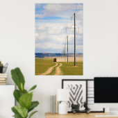 4X4 Voertuigen op Dirt Road, Gobi-woestijn Poster (Thuiskantoor)