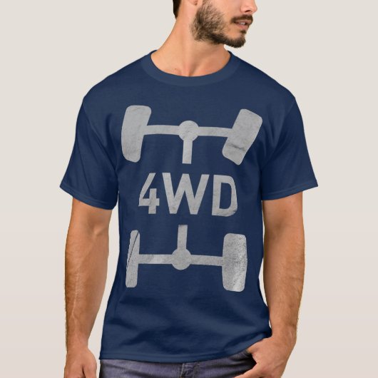 4x4-WD Retro Offroad overland T-shirt (Voorkant)