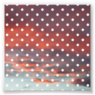 4x4 White Polka Dot Photo Foto Afdruk