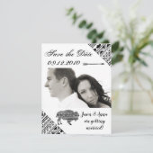 4x5 Bewaar de Date Kaart Boho Buffalo Tribal Patte (Staand voorkant)