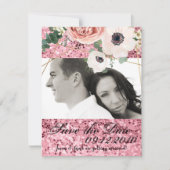 4x5 Bewaar de Date Kaart Geometric Garden Roos Gol (Voorkant)