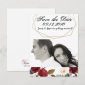 4x5 Bewaar de Date Kaart Wit Roses Goud Geometrisc (Voorkant / Achterkant)