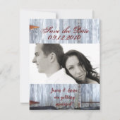 4x5 Bewaar de Date Kaart Wit Wassen Hout Schuurdeu (Voorkant)