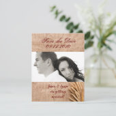 4x5 Bewaar de Datum Kaart Tarwe op Burlap Sack Cou (Staand voorkant)