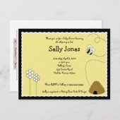 4x5 Bumblebee Baby shower Kaart (Voorkant / Achterkant)