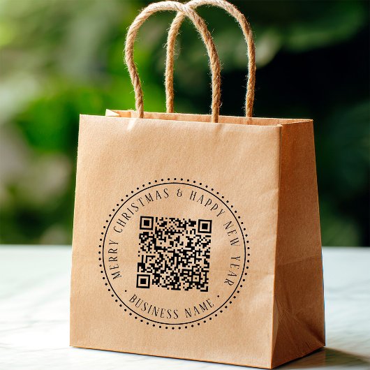 4X5 Business QR Code Christmas Holiday Rubberstempel