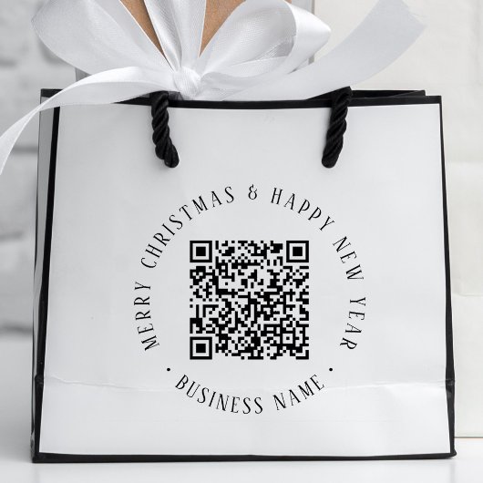 4X5 Business QR Code Christmas Holiday Simple Rubberstempel