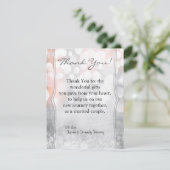 4x5 de VLAKTE dankt u kaardt Roze Fonkelingen Bedankkaart (Staand voorkant)