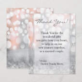 4x5 de VLAKTE dankt u kaardt Roze Fonkelingen Bedankkaart (Voorkant / Achterkant)