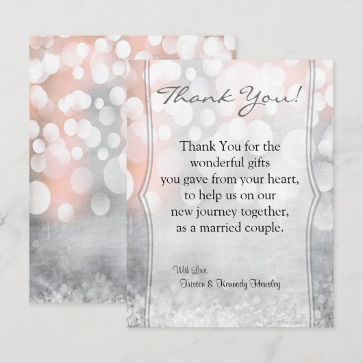 4x5 de VLAKTE dankt u kaardt Roze Fonkelingen Bedankkaart (Voorkant / Achterkant)