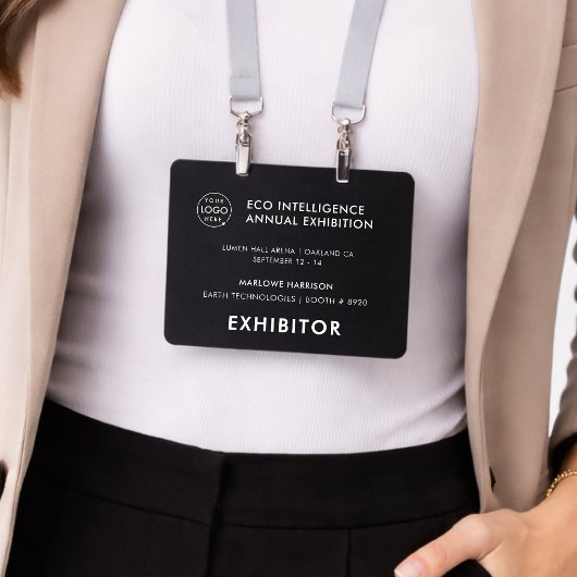 4x5 Event Badge | Exposantenpas Zwarte Badges