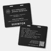 4x5 Event Badge | Exposantenpas Zwarte Badges (Voor- en achterkant)