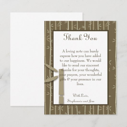 4x5 FLAT Bedankkaart Bamboe Bliss (Voorkant / Achterkant)