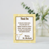 4x5 FLAT Bedankkaart Cowboy Rodeo Steer Skull T (Staand voorkant)