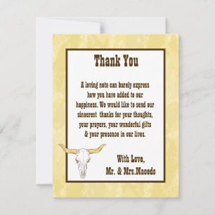 4x5 FLAT Bedankkaart Cowboy Rodeo Steer Skull T