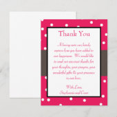 4x5 FLAT Bedankkaart Hot Pink / Black Giraffe Lov (Voorkant / Achterkant)