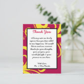 4x5 FLAT Bedankkaart Hot Pink/Yellow Swirls Dot (Staand voorkant)