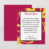 4x5 FLAT Bedankkaart Hot Pink/Yellow Swirls Dot (Voorkant / Achterkant)