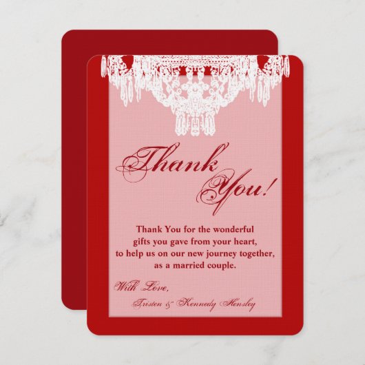 4x5 FLAT Bedankkaart Kristal Kroonluchter Glitz (Voorkant / Achterkant)