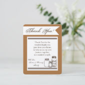 4x5 FLAT Bedankkaart Mason Jar Country Rustic (Staand voorkant)