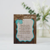 4x5 FLAT Bedankkaart Mason Jar Initialen Rustiek (Staand voorkant)