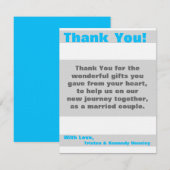 4x5 FLAT Bedankkaart Modern Neon Streep Blauw (Voorkant / Achterkant)