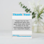 4x5 FLAT Bedankkaart Modern Neon Streep Blauw (Staand voorkant)