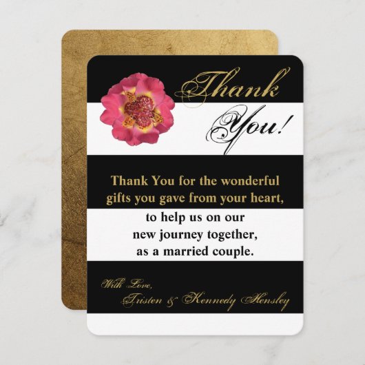 4x5 FLAT Bedankkaart Modern Stripe Zwart Wit (Voorkant / Achterkant)