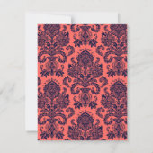 4x5 FLAT Bedankkaart Navy Blue Cora Damask Lace (Achterkant)