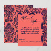 4x5 FLAT Bedankkaart Navy Blue Cora Damask Lace (Voorkant / Achterkant)