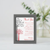 4x5 FLAT Bedankkaart Winter Grijs/Rode Boom (Staand voorkant)