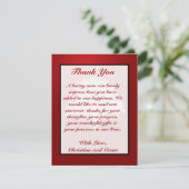 4x5 FLAT Bedankkaart Wit Boom Rood Zwart Strip (Staand voorkant)