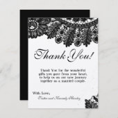 4x5 FLAT Bedankkaart Zwart Kant Doilies (Voorkant / Achterkant)