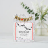 4x5 FLAT Bedankt Card Burlap Mr en Mrs Banner (Staand voorkant)