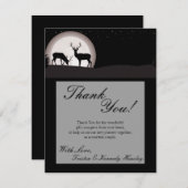 4x5 FLAT Bedankt Card Hunters Moon Deer Buck Doe (Voorkant / Achterkant)