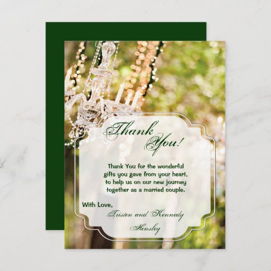 4x5 FLAT Bedankt Card Kroonluchter in Oak Tree Chi (Voorkant / Achterkant)