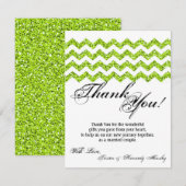 4x5 FLAT Bedankt Card Limoen Glitter Chevron Strip (Voorkant / Achterkant)