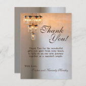 4x5 FLAT Bedankt Card Mason Jar Chandelier Candl (Voorkant / Achterkant)