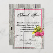 4x5 FLAT Bedankt Card Mason Jar met Wildflowers (Voorkant / Achterkant)