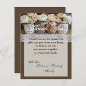 4x5 FLAT Bedankt Card Mason Jars met Rozen (Voorkant / Achterkant)