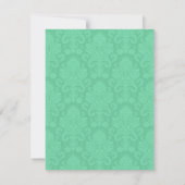 4x5 FLAT Bedankt Card Mint Wit Damask Kant (Achterkant)