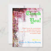 4x5 FLAT Bedankt Card Neon Grunge Kraskleur (Voorkant)