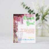 4x5 FLAT Bedankt Card Neon Grunge Kraskleur (Staand voorkant)