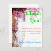 4x5 FLAT Bedankt Card Neon Grunge Kraskleur (Voorkant / Achterkant)