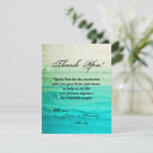 4x5 FLAT Bedankt Card Ombre Blue Frosting (Staand voorkant)