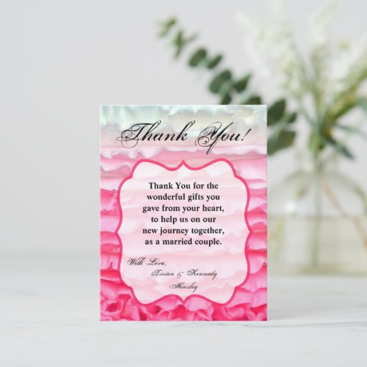 4x5 FLAT Bedankt Card Ombre Stripe Pink Frosting (Staand voorkant)
